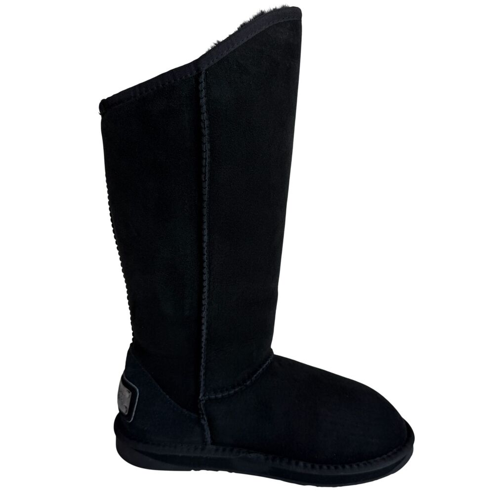 AUSTRALIA LUXE COLLECTIVE Black Cosy Tall Boots Sheepskin Fur Women's Size 7 - Picture 4 of 16